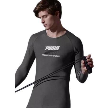 PROMO PUMA Baselayers Golf Grey Original - Baju Manset Golf Pria Branded