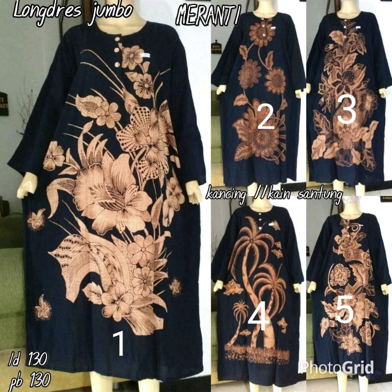 Daster Batik Lengan Panjang Super Jumbo Busui Bumil LD 135