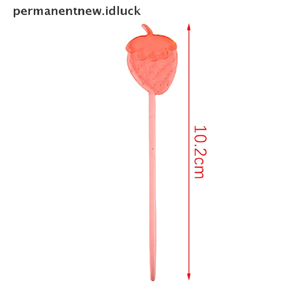 Garpu Buah / Kue / Dessert Mini Bentuk Kartun Strawberry Untuk Dekorasi