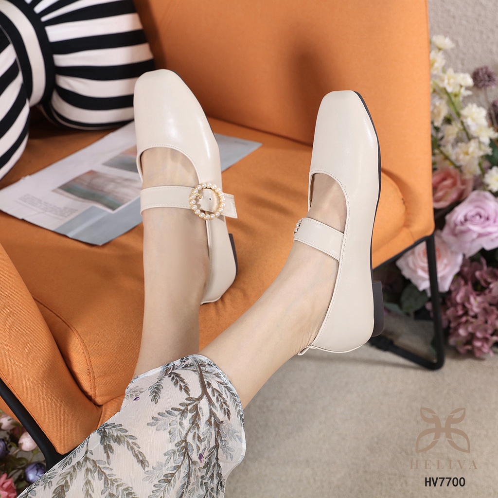 HELIVA JESSICA Sepatu Flat Ballerina Shoes Strap Bahan Kulit HV7700 Original Brand