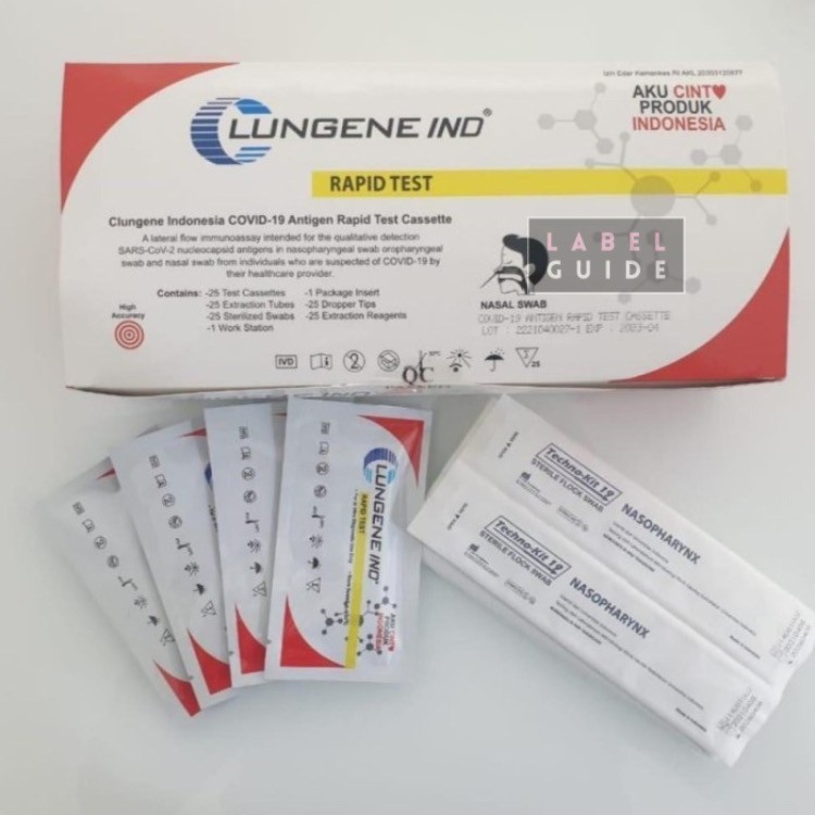 Swab Hidung Test Lungene  IND Merah Antigen Covid-19 rapid Eceran