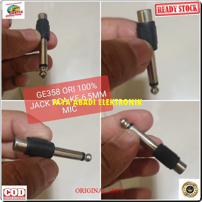 G358 JACK 6.5 MM RCA ADAPTER KONEKTOR SAMBUNGAN SPLITER SOUND SUARA KONEKTOR UNIVERSAL MALE EXTENSION PENYAMBUNG FEMALE AUX DVD RCA AMPLI STEREO PRAKTIS DAN MUDAH DIGUNAKAN HARGA TERJANGAU