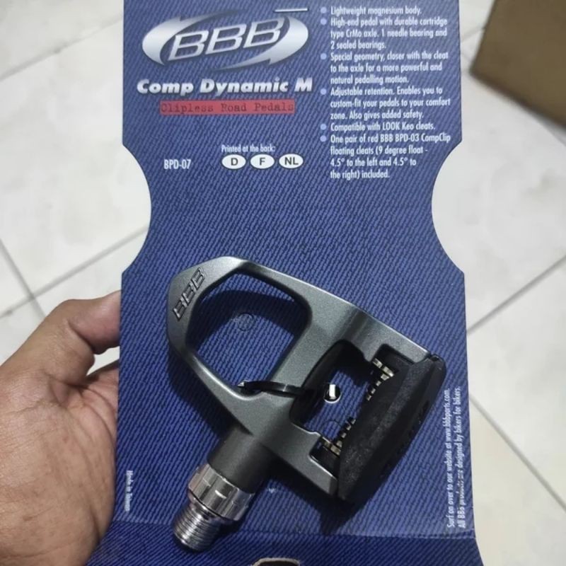 PEDAL SEPEDA CLEAT BBB BPD-07 MAGNESIUM COMP DYNAMIC M ROADBIKE SEPASANG KANAN KIRI BPD 07