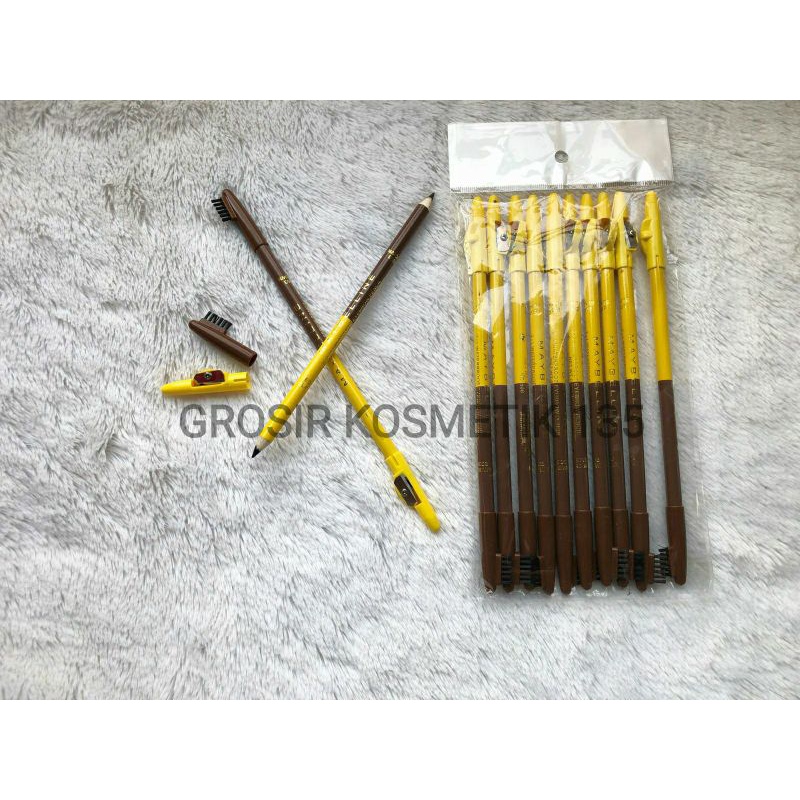 PENSIL ALIS DUA SISI HITAM COKLAT PNDS/MYBLINE