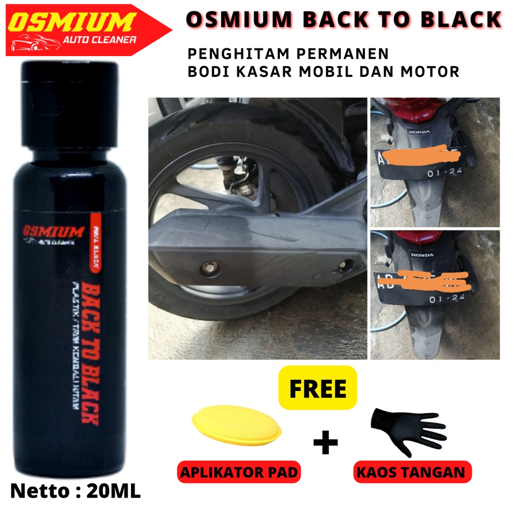 Penghitam Plastik Dashboard Mobil Motor Permanen Hitam