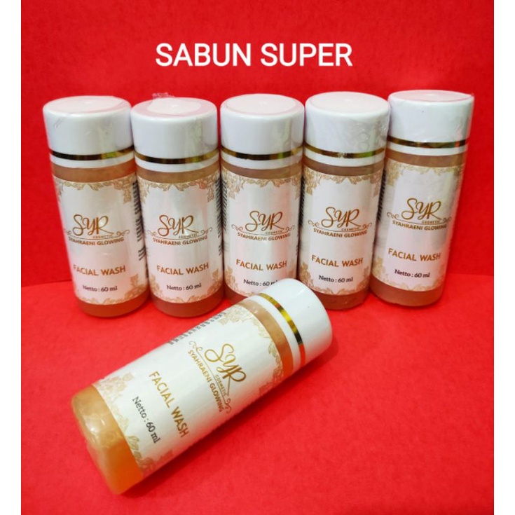 Bisa cod bpom skincare eceran facial wash syahreni glowing 60ml face soap syr glowing sabun wajah ca