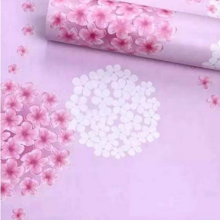 Wallpaper Dandelion Biru dan Pink Panjang 8m 1 roll