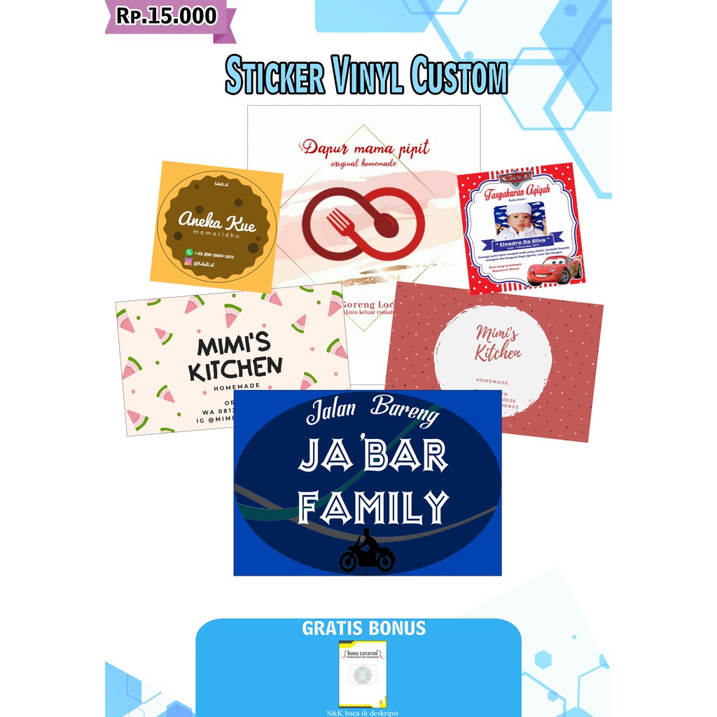 (FREE BONUS) Cetak Sticker Custom A3+ Murahh Cetak Sticker Makanan Murah