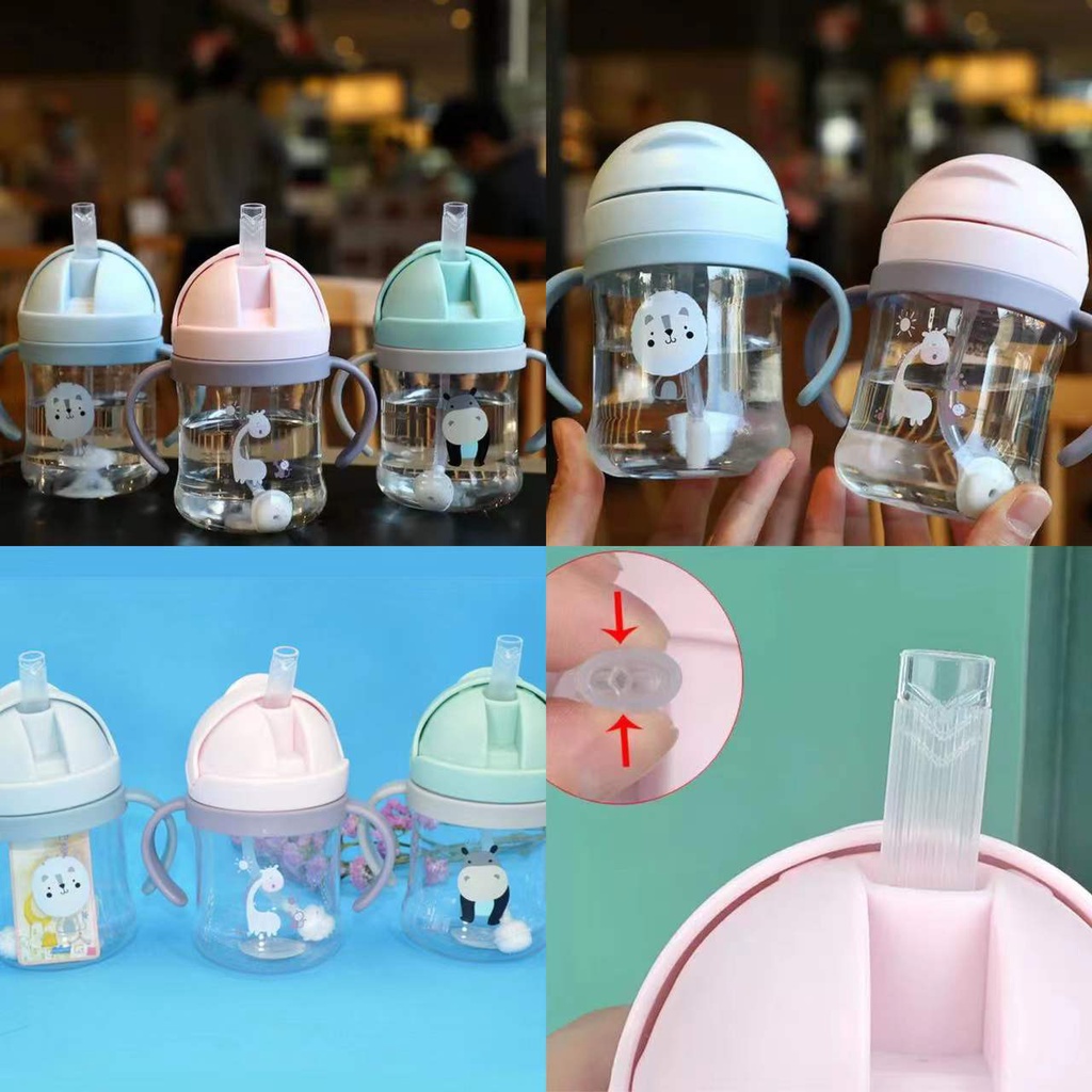 Harga BOTOL MINUM ANAK DENGAN SEDOTAN DAN GAGANG UK 250ml BPA FREE FOOD
GRADE