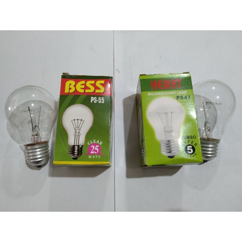 Lampu bohlam pijar kuning 5watt&25watt