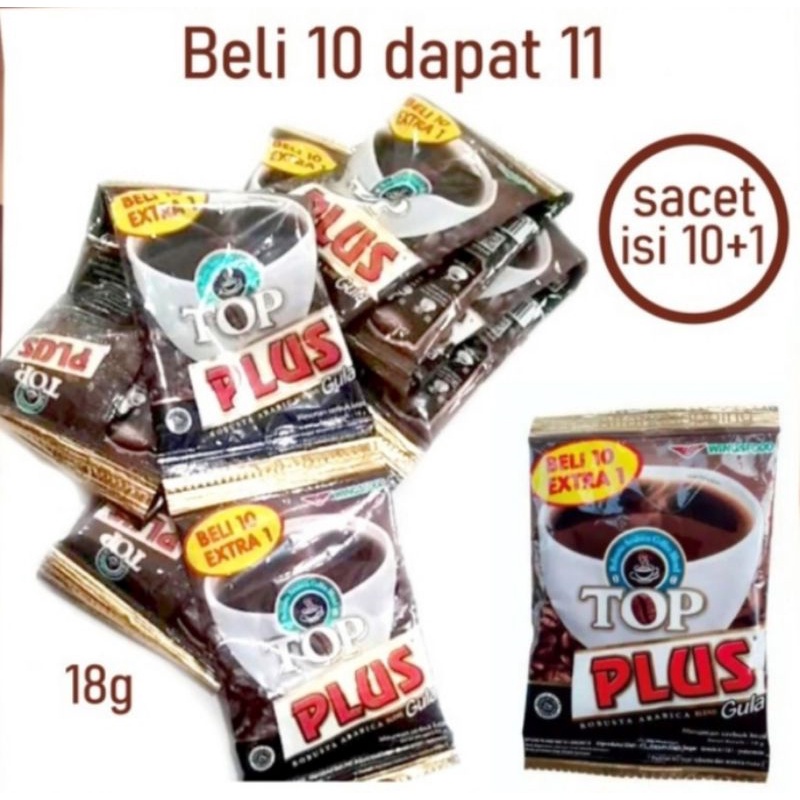 Jual Kopi Top Plus Gula 18gr 1 Renteng 10 Sachet Murah Shopee Indonesia