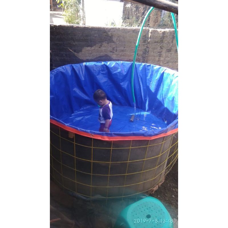 kolam terpal ikan bulat diameter 2 tinggi 1