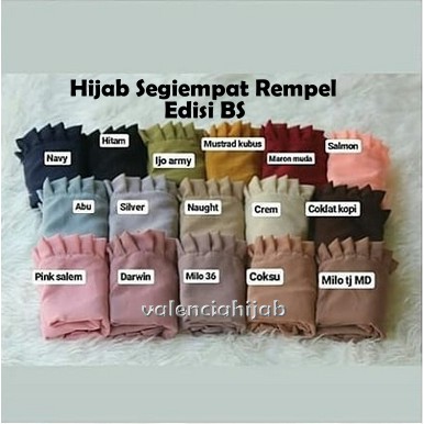 Hijab Segiempat | Jilbab Segiempat | Kerudung Segiempat Rempel Edisi BS