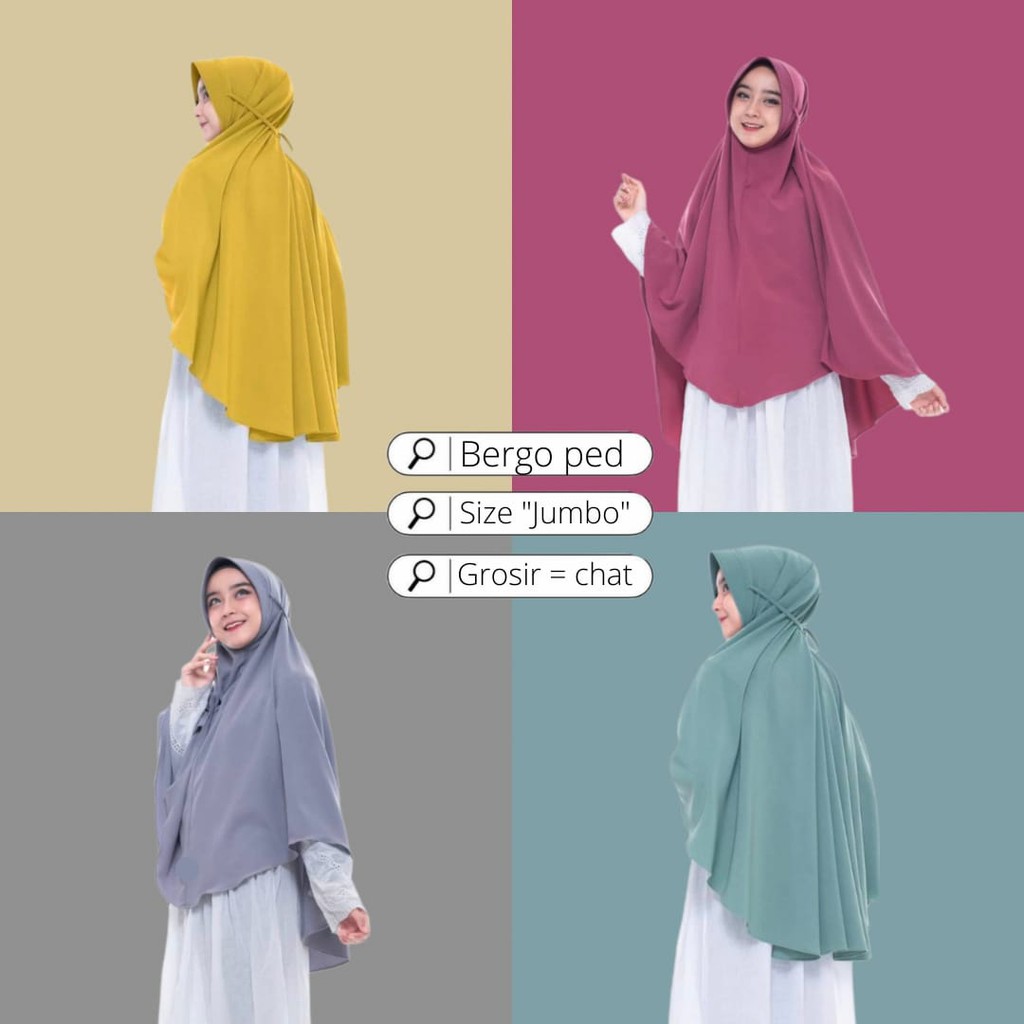 Bergo Maryam Jumbo Ped tali Diamond /bergo jumbo murah