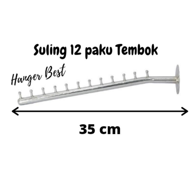 Hanger Suling Tempel Tembok 12 Titik Paku Gantungan Baju Display Toko