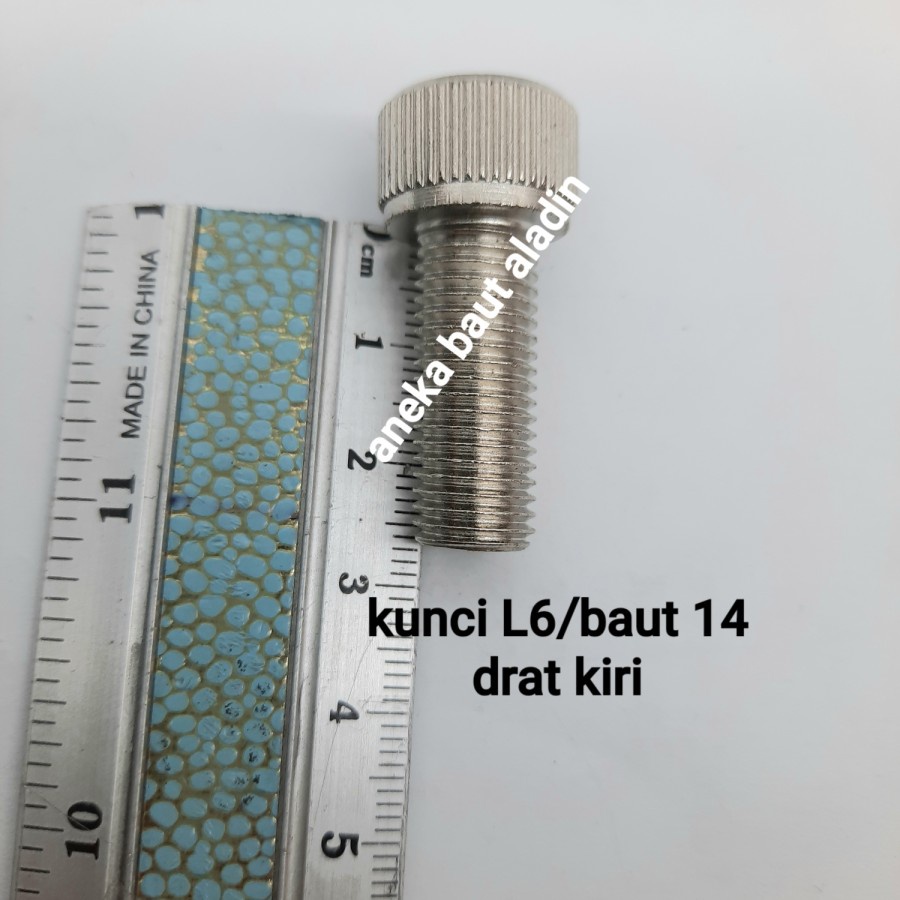 baut 14 kunci L8. drat kiri 2.5cm