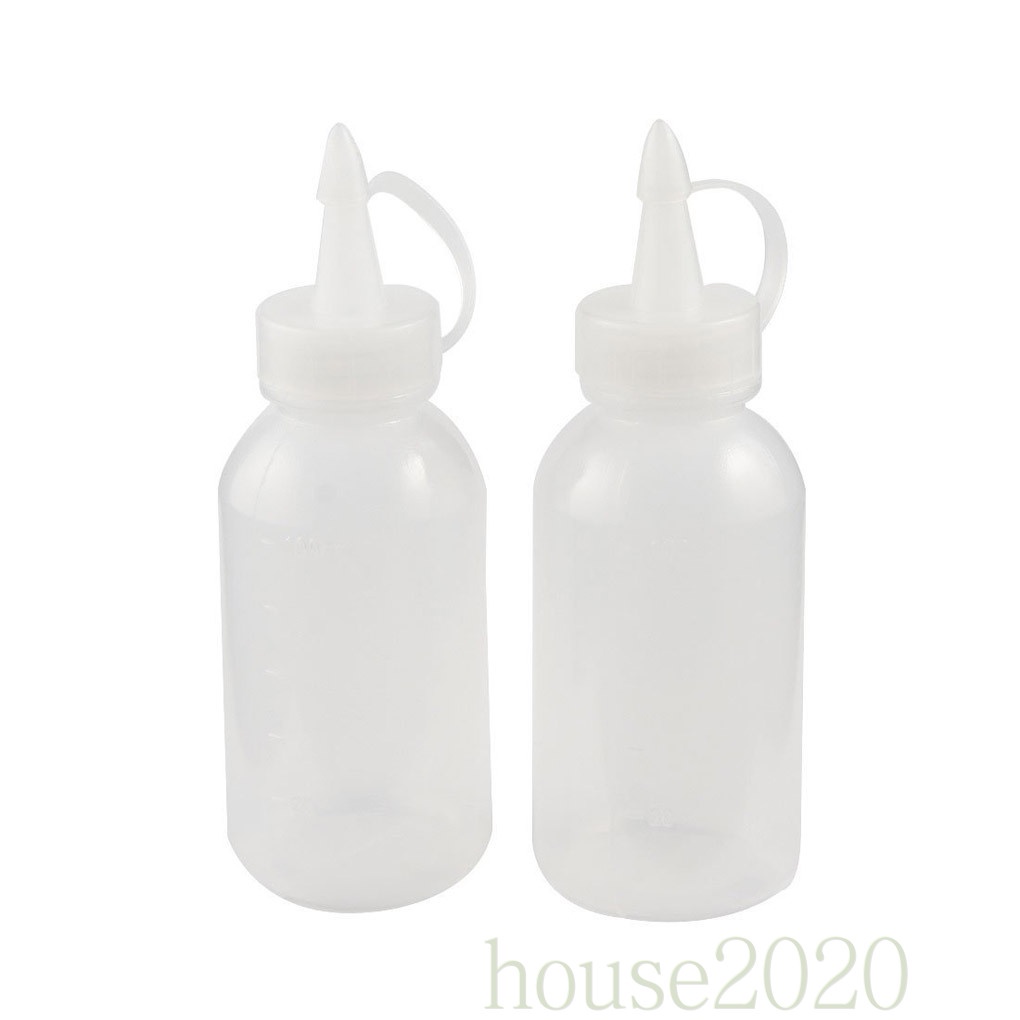 [house2020]2pcs 100ML Plastic Sauce Squeezer Bottle Dispensing Bouteille