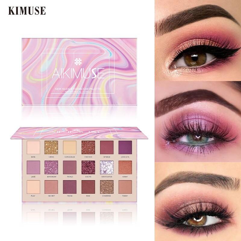 [JAKARTA] AIKIMUSE Eyeshadow Palet 18 Warna / 18 Color Palette Nude / Glitter