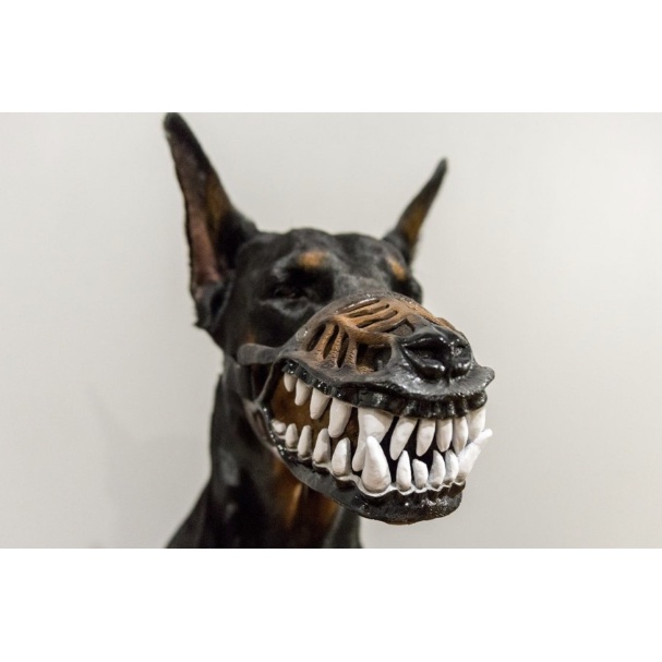 3D Stylish Bloody Teeth Dog Muzzle Protection Topeng Brangus Penutup Proteksi Mulut Anjing Besar K9