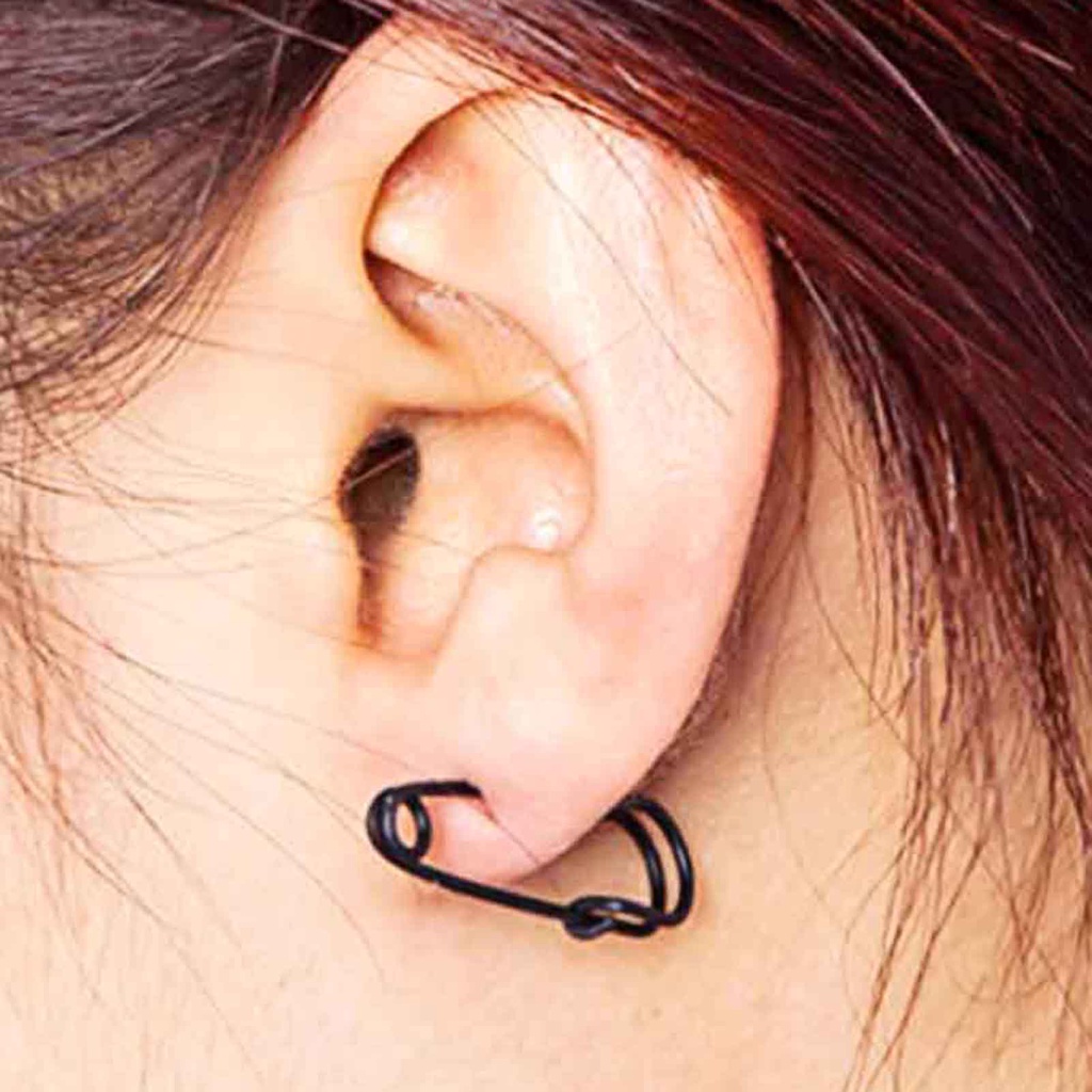 Hu Hu Hu Hu Hu Alat Bantu Pasang Kacamata♡ 1 Pasang Anting Stud Bentuk Pin Mini Bahan Alloy Gaya Punk Untuk Wanita