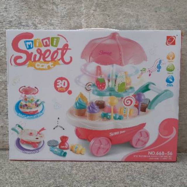 MAINAN GEROBAK CANDY ICE CREAM EDUKASI - TROLLY JUALAN ANAK EDUKATIF