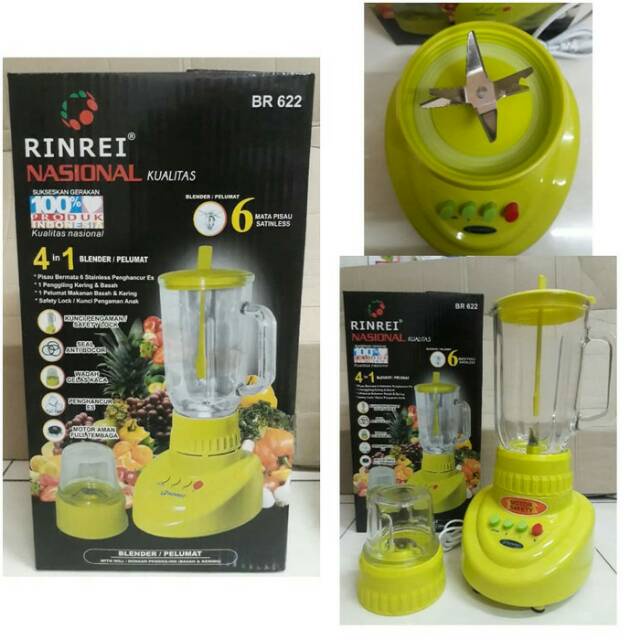 BLENDER RINREI BR-622 NASIONAL 4in1 TABUNG KACA