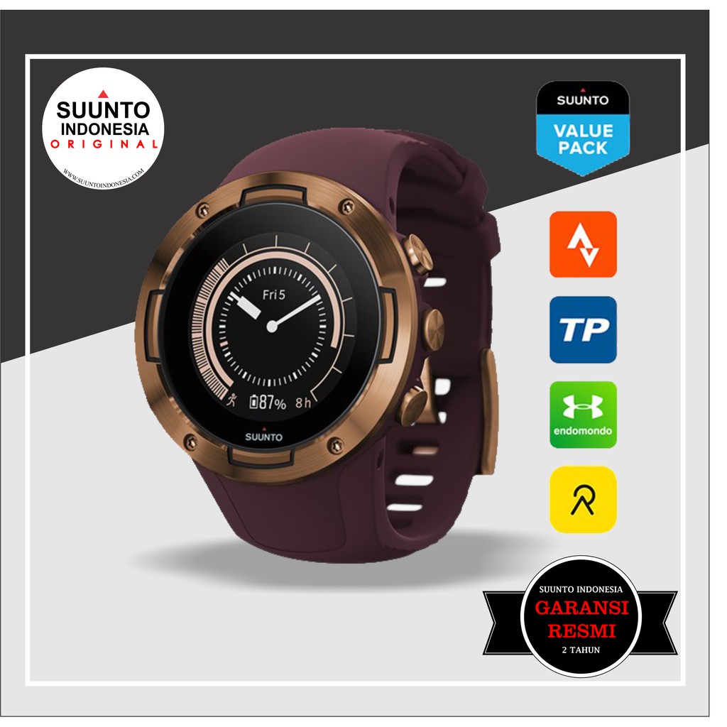 SUUNTO 5 BURGUNDY COPPER ORIGINAL GARANSI RESMI ( JAM TANGAN SMART WATCH)