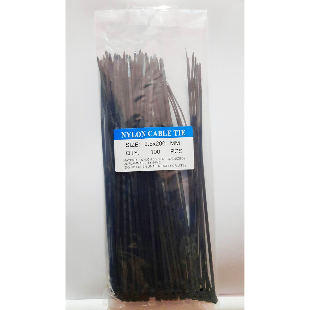 Kabel Ties Isi 100bh Putih Hitam Kuat Nylon 66