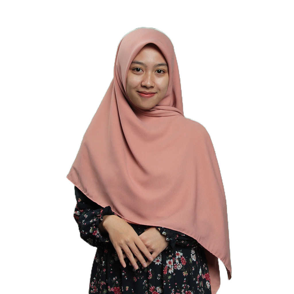 Kakania Hijab Jilbab Shafira Segiempat Wollycrepe Nude Pink