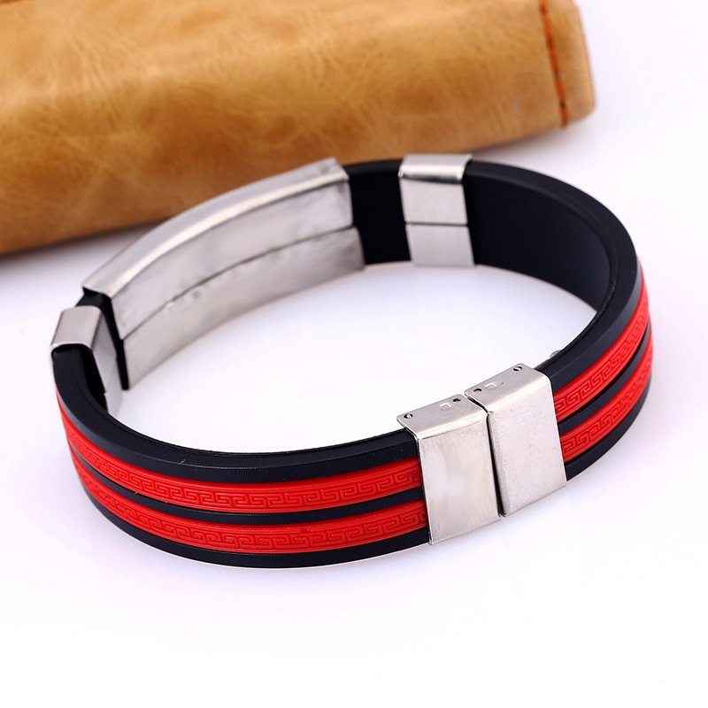 Gelang Bahan Stainless Steel Dan Silikon Motif Naruto Gaya Vintage Untuk Pria