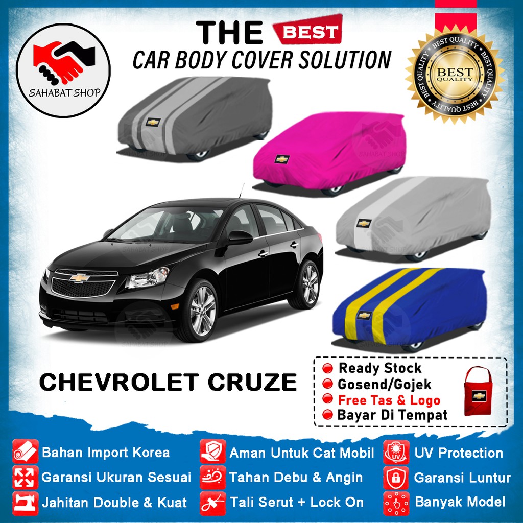 Sahabat Body Cover Mobil Cruze / Sarung Penutup Chevrolet Cruze Outdoor 2008 2009 2010 2011 2012 2013 2014 2015 2016 2017 2018 2019 2020 2021 / Selimut Tutup Mantel Kerudung Kelambu Terpal Mantol Jas Pelindung Sedan Cruze Anti Air Waterproof Model Biru