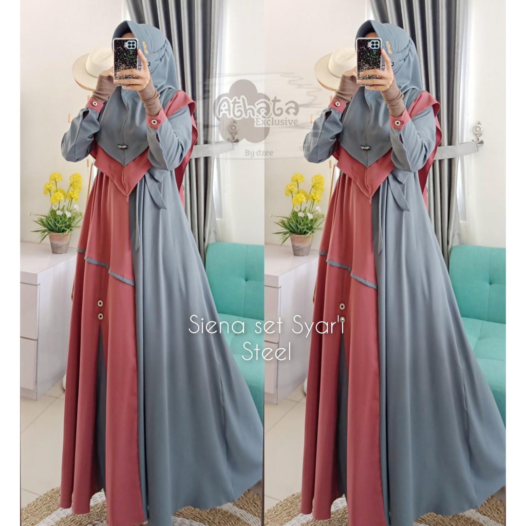 GAMIS CANTIK SIENA SET SYAR'I/ GAMIS ATHATA EXCLUSIVE LD 100/ GAMIS KOMBINASI TERLARIS