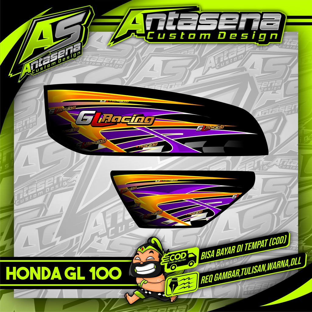 Striping GL 100 Herex Racing Stiker Motor Variasi Honda GL 100 Sticker Decal Custom 4