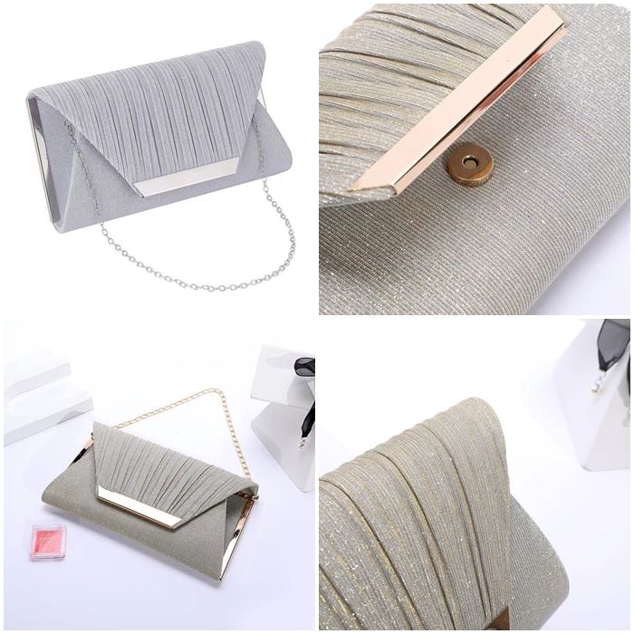 BJ29060 - BLACK/DARKGRAY/GOLD/PINK/SILVER - TAS PESTA CLUTCH SLEMPANG TALI RANTAI WANITA FASHION IMPORT MODIS ELEGAN TERMURAH TERLARIS TERBARU BAGSTORE JAKARTA TAS BATAM JT9060 GT1975