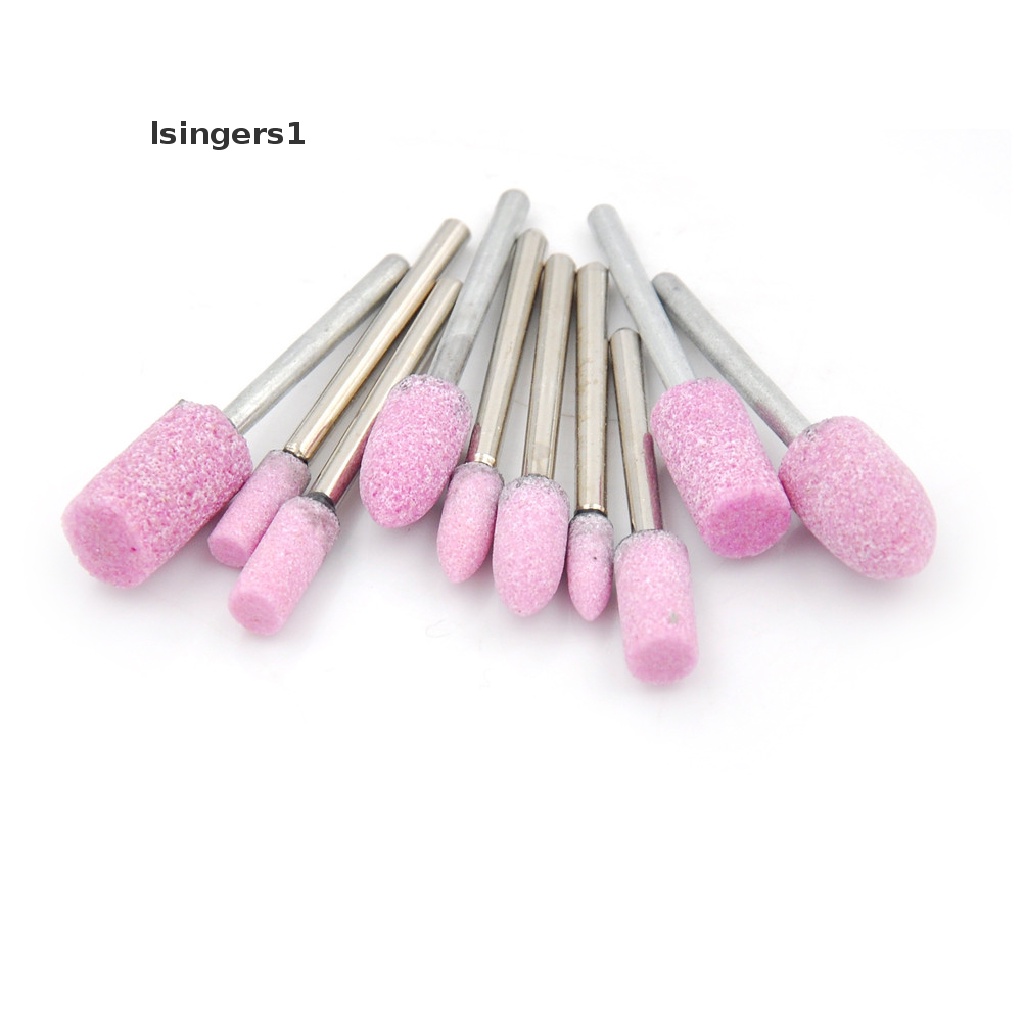 (lsingers1) 10pcs Roda Gerinda Putar Warna Pink