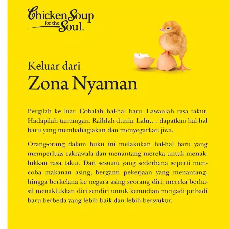 Chicken Soup for The Soul : Keluar Dari Zona Nyaman.