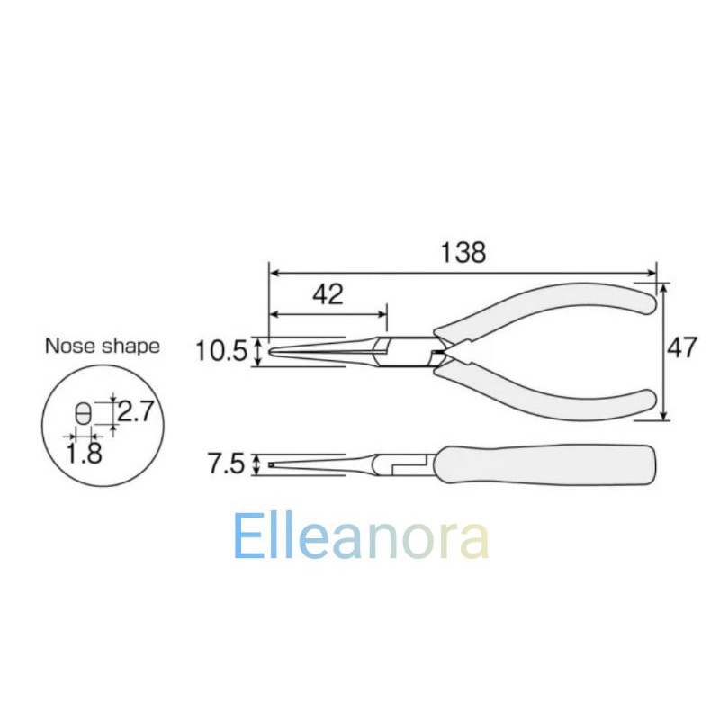 Long Nose Pliers Hozan P-37 Original