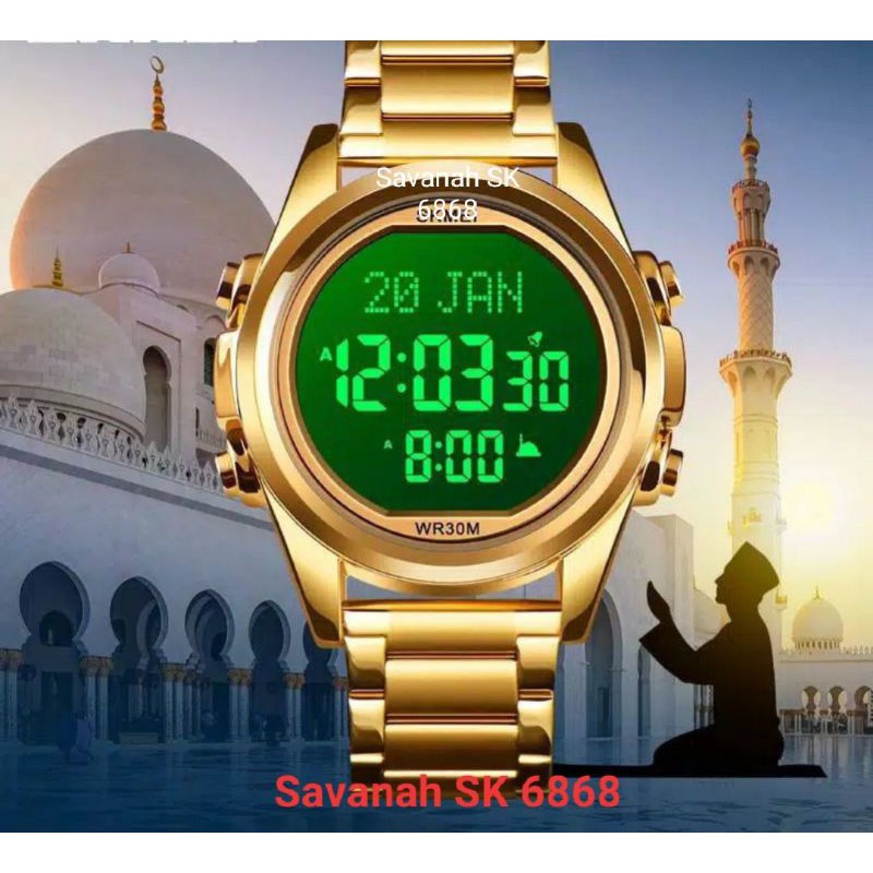 Jam tangan Pria Muslim SKAMEI Original petunjuk Arah Kiblat