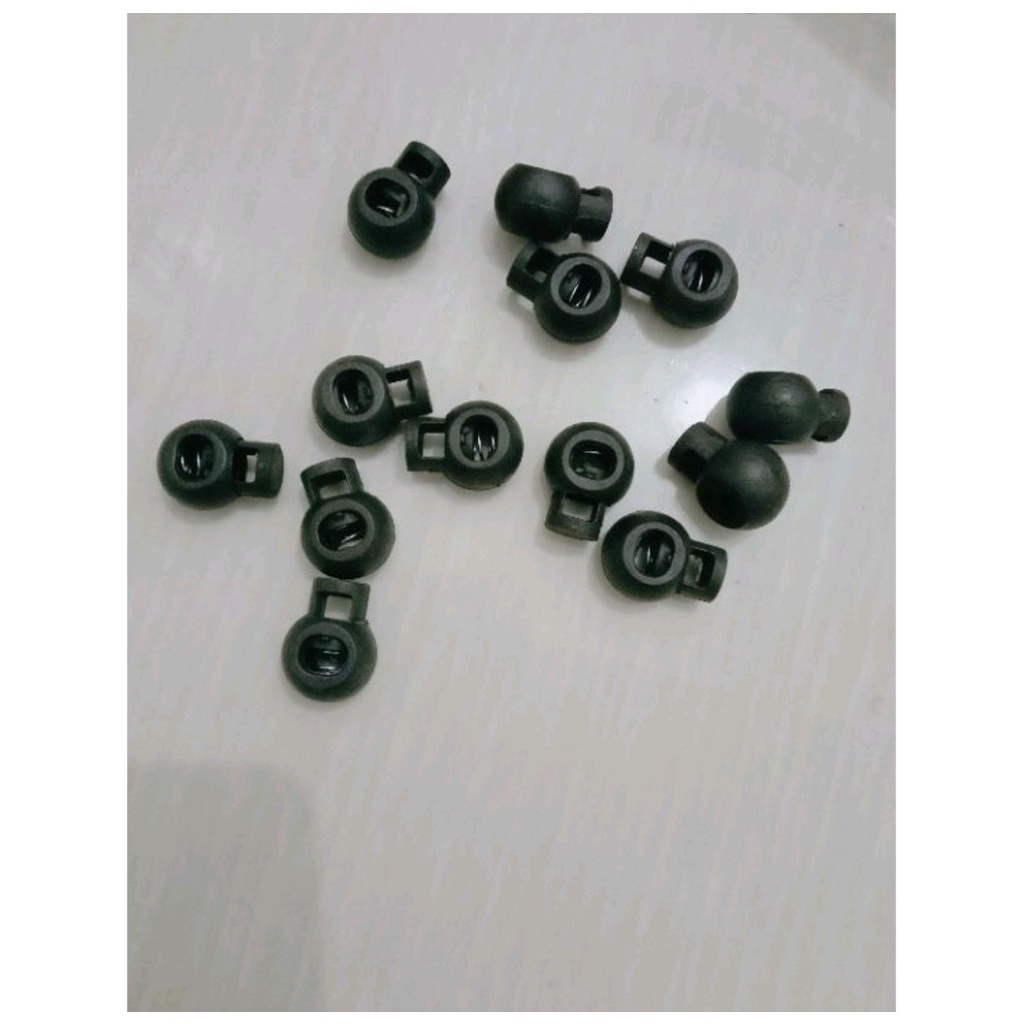 Stopper bulat tinju hitam serut Tali jaket jumper tas hoodie strap aksesoris masker cantolan ram pir