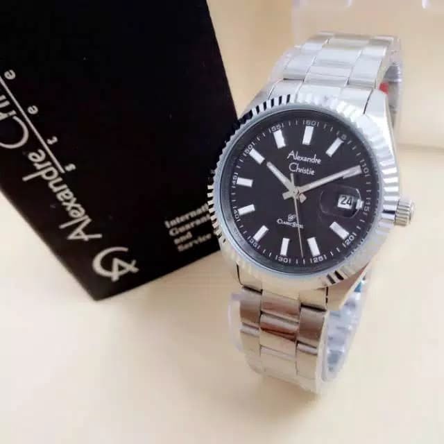Jam tangan wanita Alexandre Christie AC 5007 AC5007 silver black Original
