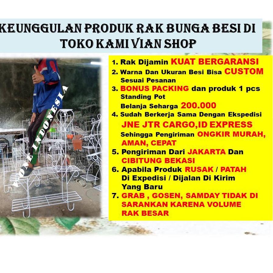 [PRODUK GV8WP] Rak Bunga Besi Susun 9 Minimalis Tanaman Hias Aglonema Bertingkat Sembilan Dudukan Ko
