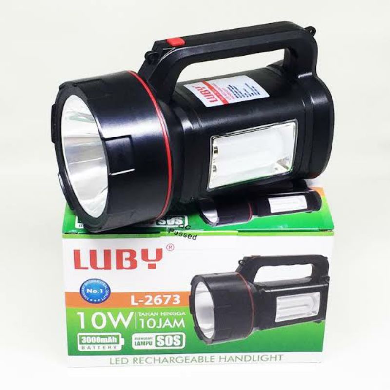 Senter Cas Tenteng + Emergency LUBY 10 Watt L - 2682 / L - 2673 ORIGINAL Produk LUBY