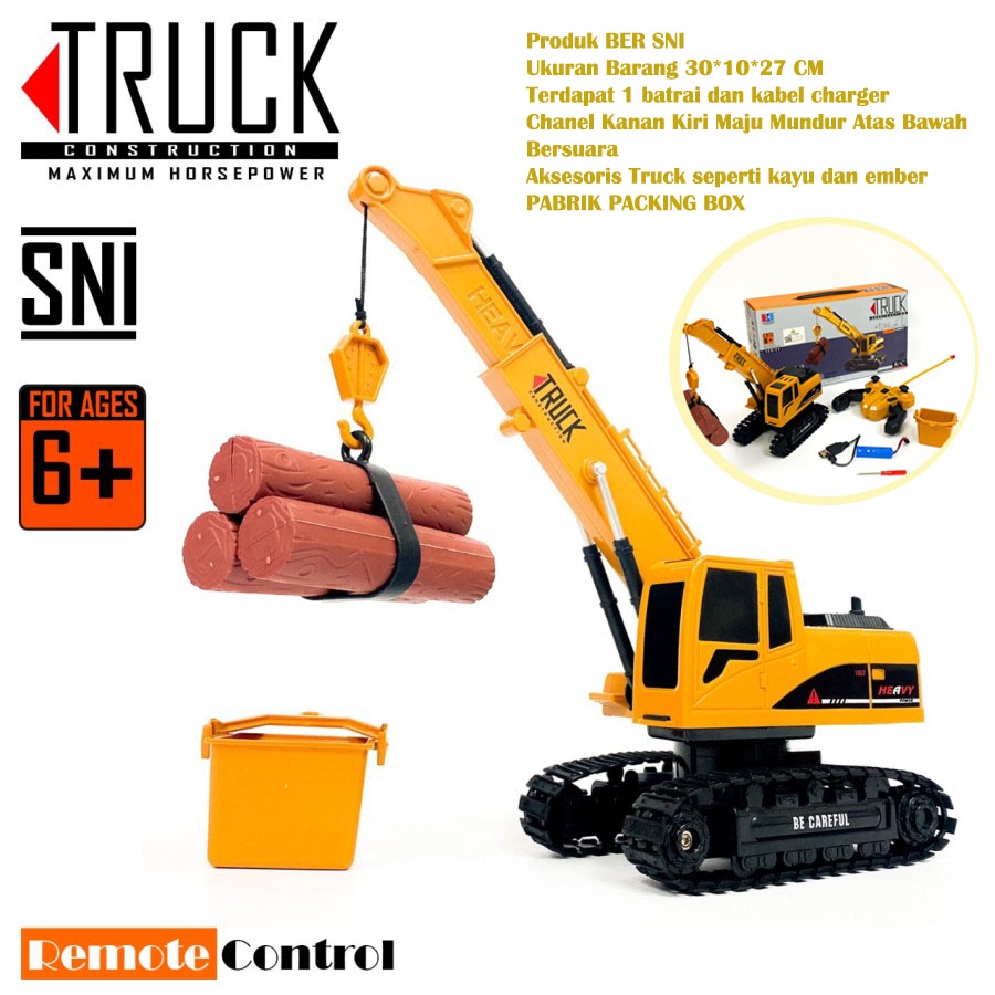 Mainan Anak Truck RC Alat Berat - Mainan Remote Control Crane Truck Construction