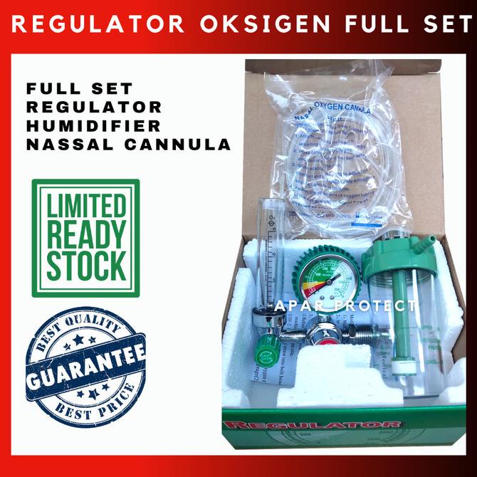 Regulator Tabung Oksigen Oxygen Medis Alat Pernapasan Fullset Original