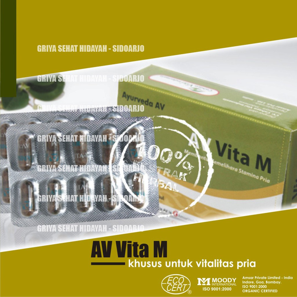 Herbal Ayurveda AV Vita M, untuk vitalitas pria, ejakulasi dini, susah