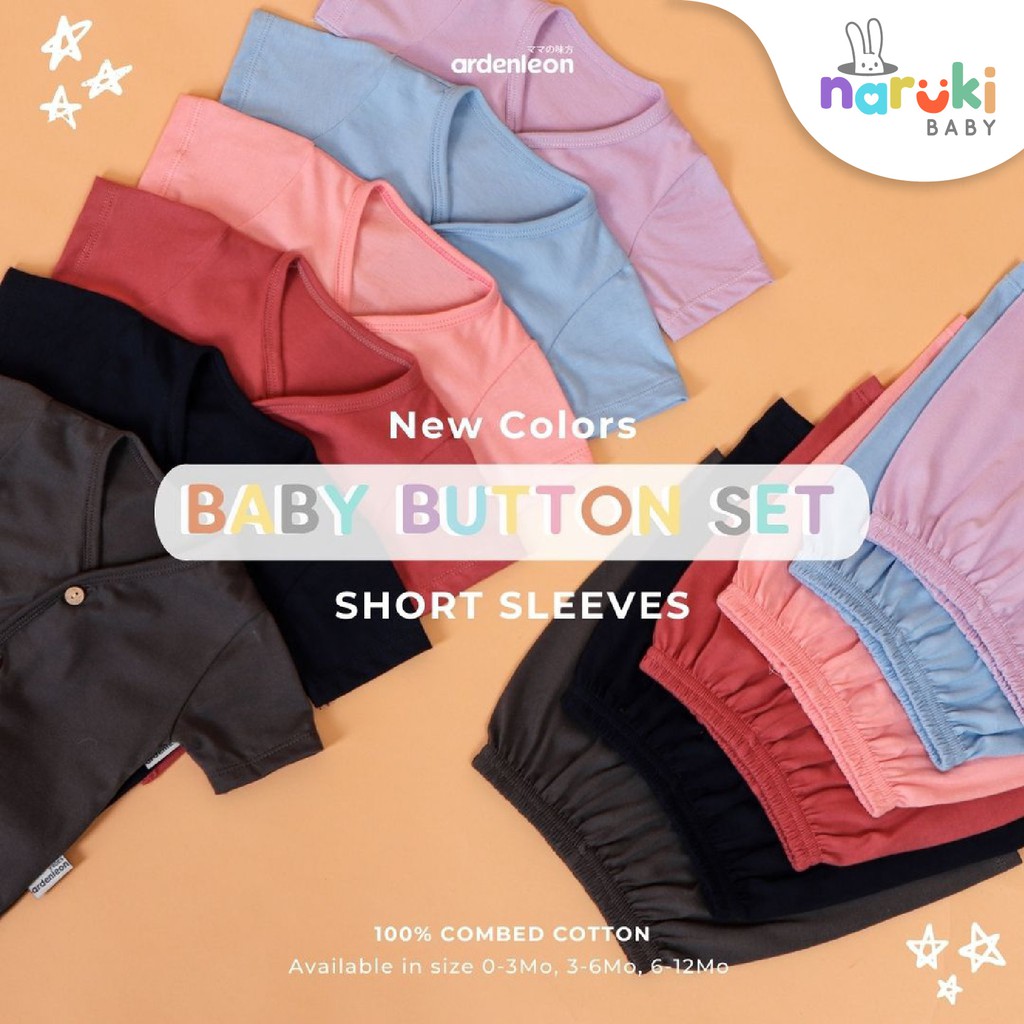 Ardenleon Baby Button Set Arden Leon Baju Setelan Bayi (NEW COLOR)