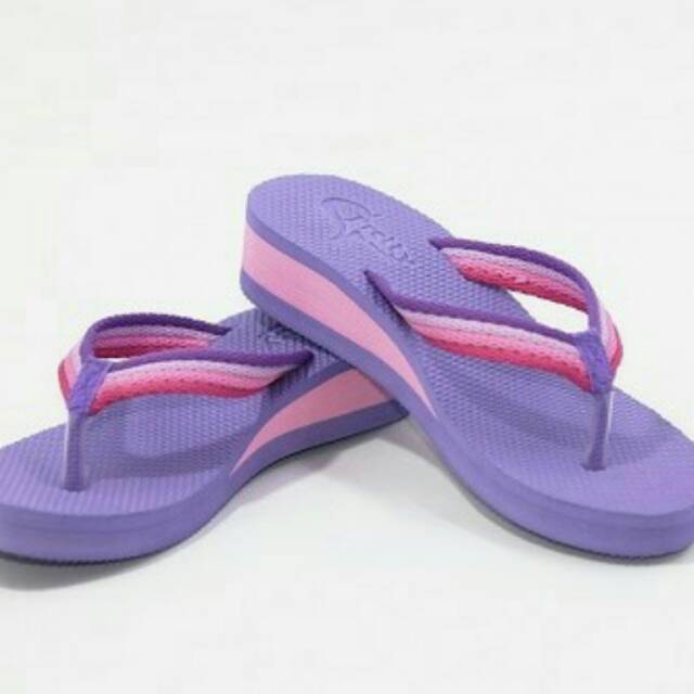 Sandal sendal sancu pretty wedges wanita cewe jepit ungu