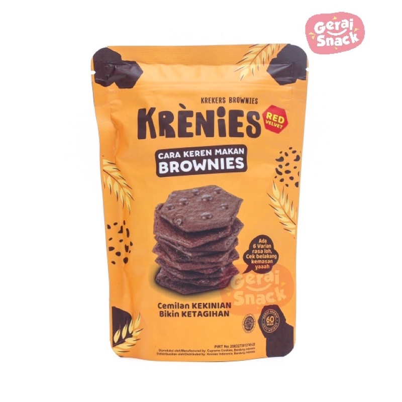 Krenies Brownies Kering Tipis Crunchy Cemilan Keluarga 60g