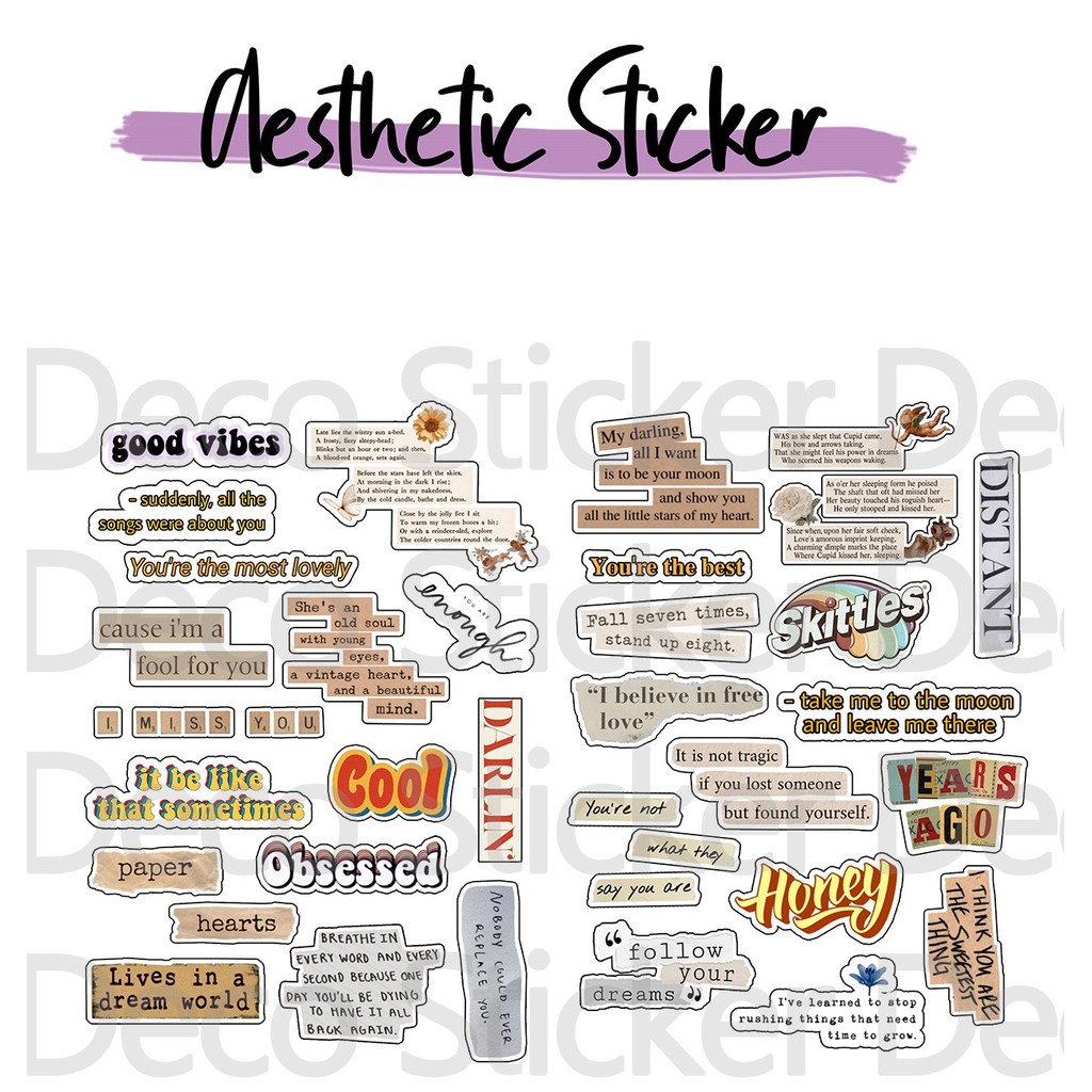 

[READY STOCK] Sticker aesthetic pack/Sticker tumblr/Sticker lucu