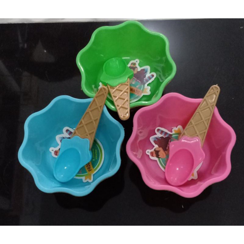 Ice cream bowl mangkok ice cream spoon set montessori bowl snack